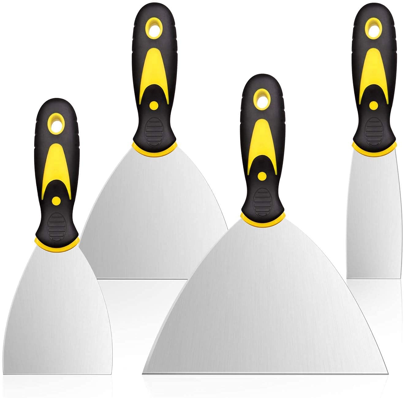 HASTHIP Putty Scrapers, Putty Knives, Putty Knife Set, Spackle Metal Scraper Tool for Drywall Finishing, Plaster Scraping, Decals, and Wallpaper (4 Pack, 5 HASTHIP Putty Scrapers, Putty Knives, Putty Knife Set, Spackle Metal Scraper Tool for Drywall Finishing, Plaster Scraping, Decals, and Wallpaper (4 Pack, 5